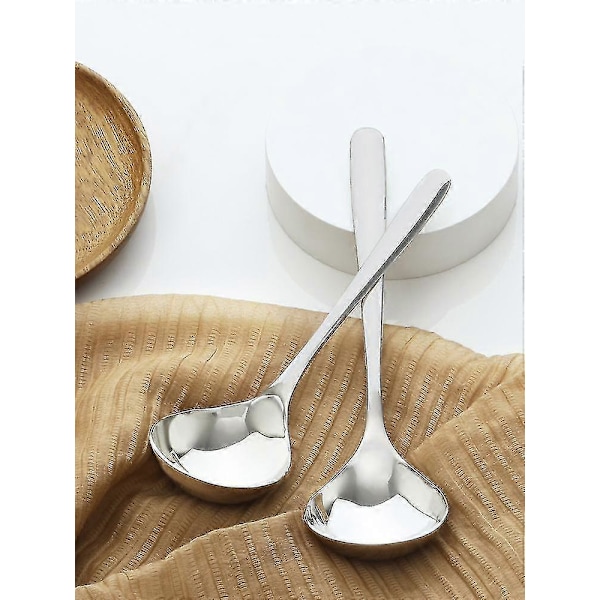 10 stk. Suppeske i rustfrit stål, drikkeske, ramenske, spiseske, suppeske, grødskeske - YuJia