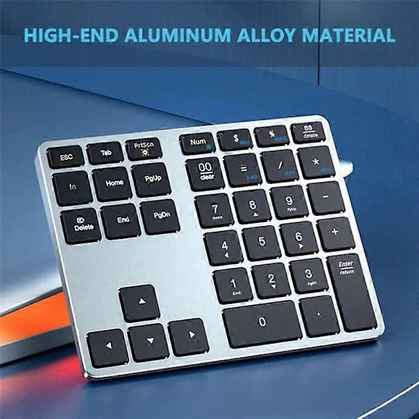 Bluetooth Num Pad, 35 Taster Trådløst Numerisk Tastatur, Bærbart Slankt Bluetooth Numpad for Laptop, ,P