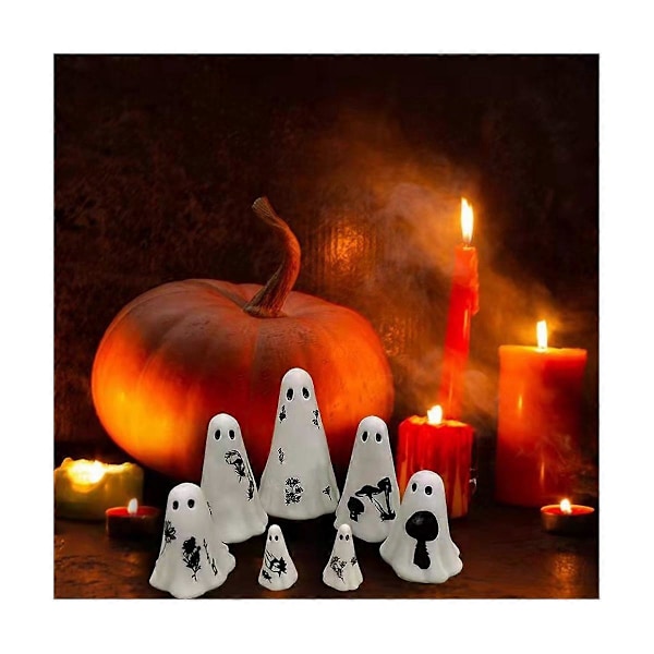 7 kpl Söpö Aave Koriste Mini Hartsi Aave Koti Halloween Hartsi Sisustus Karai Koristelu Tarvikkeet