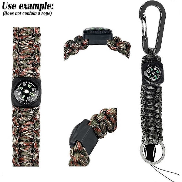 Mini-kompassinappi Paracord-rannekkeeseen, nestetäytteinen kompassi, hätäselviytymiskello, ranneke, paracord-rannekoru