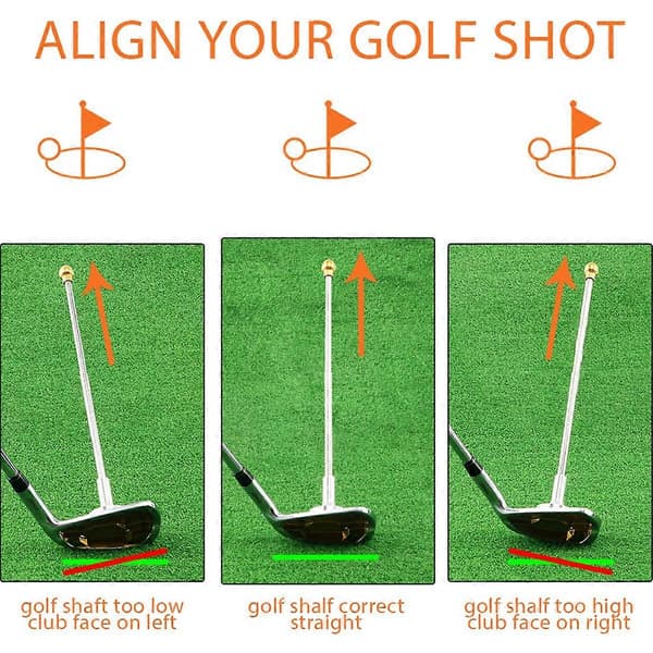 Golf Alignment Sticks, Magnetisk Golfkølle Alignment Stick Træningshjælpemidler Del Hjælp Visualiser Golfgave Black