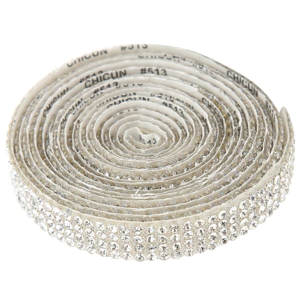 Rhinestone Bånd 4 Rækker Selvklæbende Risperler Glitrende Bling Resin Strimmel til Boligdekorationer Hvid