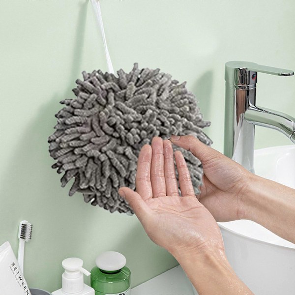 Handduk Tvåfärgad Handduk Badrum Rum Dubbelanvändning Hängande Kök Badrum Absorberande Handduk Söt Mjuk Ludd Handduk Med Väggkrokfäste