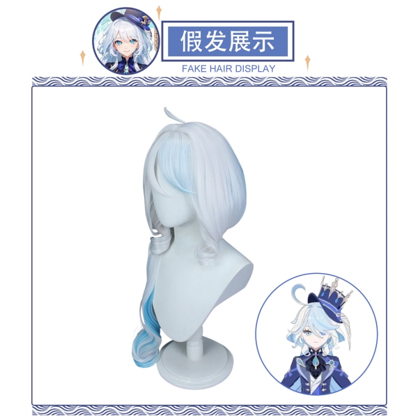 Genshin Impact cosplay vattenguden Fu Carlos Fontaine ny karaktär cosplay full c-suit kostym Halloween prestanda wig M