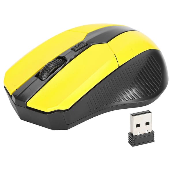 Trådløs Mus 2.4G Ergonomisk Mini Optisk Computertilbehør til Notebook Tablet PC Gul