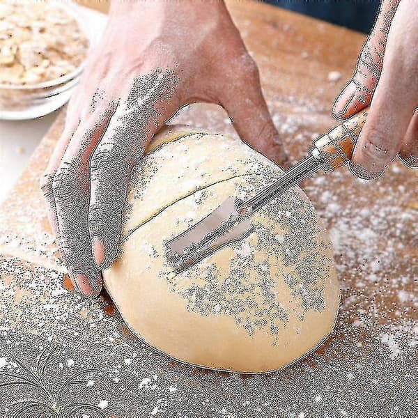 Dansk Deigvisp Baking Brød Rustfritt Stål Verktøysett 2 stk Deigskrape Med 5 Erstatninger
