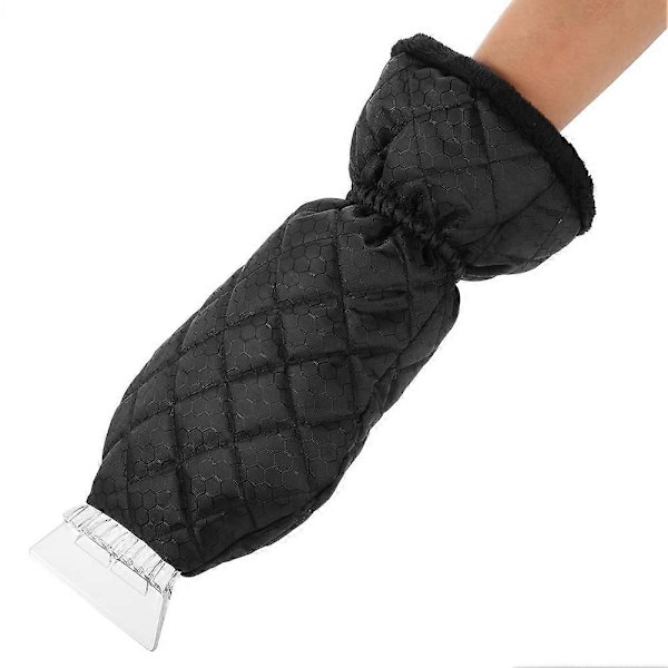 Isskraber med handske, snefjerner, vandtæt vante foret med tyk fleece til bilrude, forrude, vindue, autoværktøj til vinter
