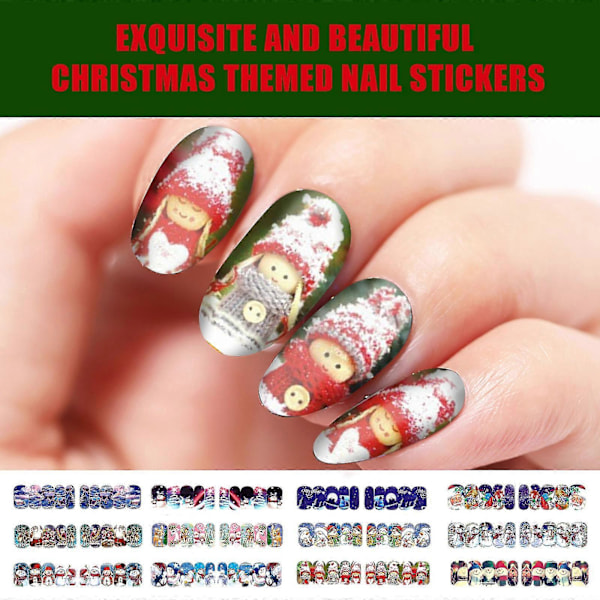 Jul Snöflinga Nagelstickers Inkluderar Snögubbe Älg Set Stickers