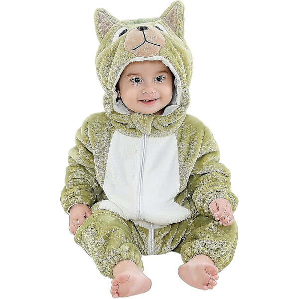 Unisex baby Vinter Höst Flanell Huva Romper Cosplay Jumpsuit Hög kvalitet Horse 2 5 Months