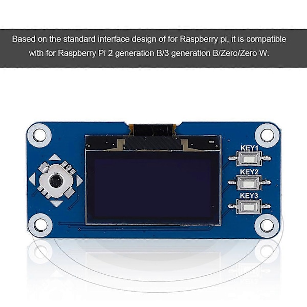 1,3 tuuman OLED-näyttö HAT -laajennuskortti Raspberry Pi 2B/3B/Zero/Zero W -laitteille