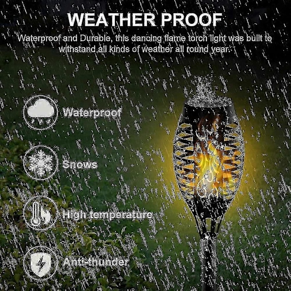 12-LED aurinkokennokäyttöiset liekkiefektivalaisimet, vedenpitävät ulkokäyttöön tarkoitetut aurinkovalaisimet, 4 kpl:n setti