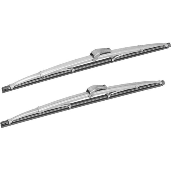 Universelle 12-tommer/30,48 cm polerede sølv rustfri stål forrude viskerblade til biler
