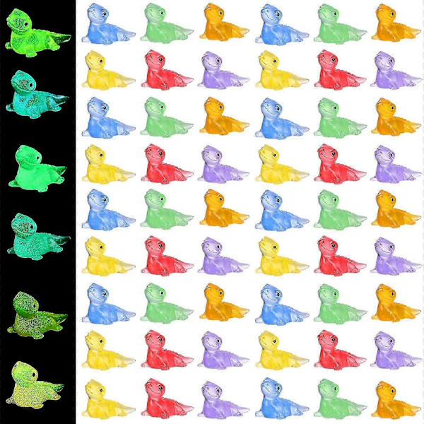 60 stk. Mini Firben Figurer Selvlysende Reptil Miniaturer Små Resin Firben