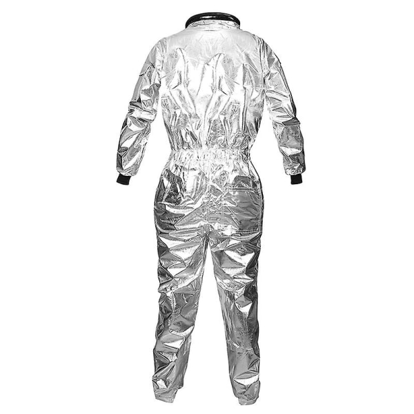 Astronautdräkt Vuxen Silver Spaceman Costume Plus Size Kvinnor Rymddräkt Festklädd Kostym Astronautdräkt Vuxna Vit man XL