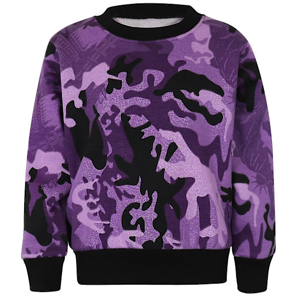 Barn Unisex Sweatshirt Set för enkel träningsoverall Camo Purple 2-3 Years