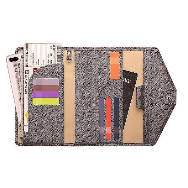 Passportskydd Reseväska RFID-blockering Flerfunktions Passfodral