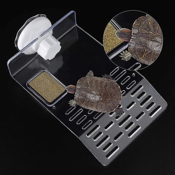 Tørreplade til skildpadder, akvarium transparent tankdock, medium størrelse
