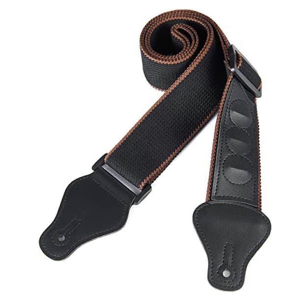 Justerbar gitarrrem i bomull för elgitarr/akustisk gitarr/basgitarr med 3 plektrumfack
