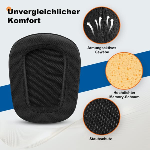 Par med erstatningsøreputer kompatible med Logitech G933 Logitech G633 Gaming Headset (Svart)