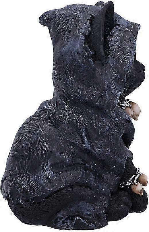 Feline Kledd Grim Reaper Kattefigur, Polyresin, Svart, 10*10*15cm