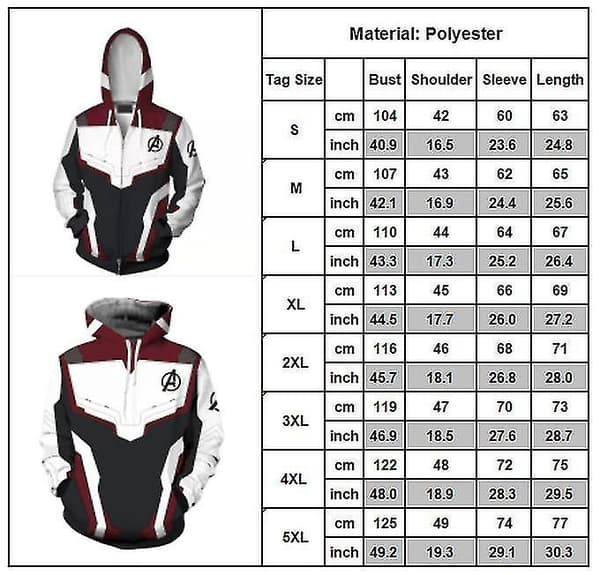 Marvel Avengers 4 Endgame 3D-tryckta Herrkostymer Jacket A 5XL
