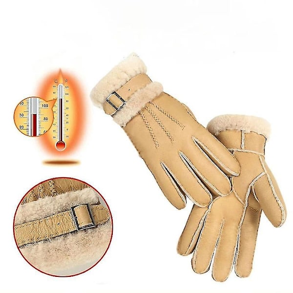 Fårskinn Vintervante Handskar För Kvinnor Män Äkta Cashmere Päls Varm Style5