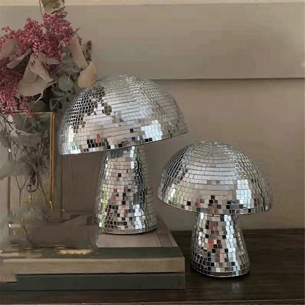 4 tum Svampformad Disco Spegelboll Sovrum Dekoration Estetisk Retro Reflekterande Glittrande Svamp Party Heminredning