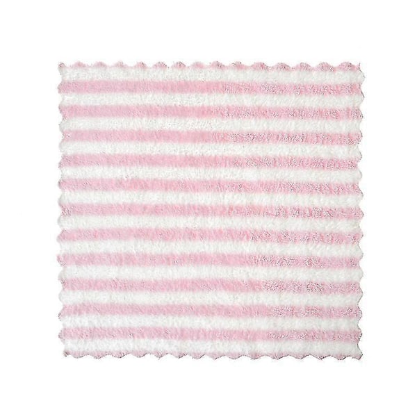 10 Køkkenrengøringsklude, Polyester Rengøringsklude, Super Absorption, Miljøbeskyttelse og Sikkerhed, Stribede Klude, Kationisk, Fnugfri Rengøring