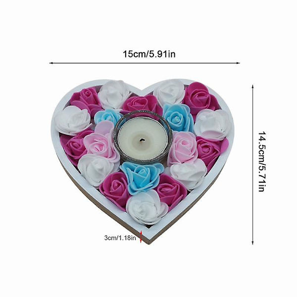 Bröllopsljusstake Creative Heart Rose Ljusstake Handgjord romantisk ljusstake för alla hjärtans juljubileum