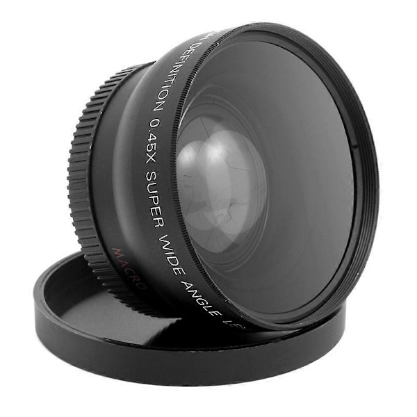 HD 52MM 0.45x Vidvinkelobjektiv med Makroobjektiv för 52MM DSLR-kamera
