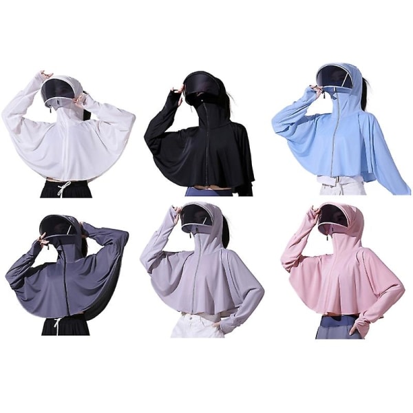 Anti-ultraviolett andas solskyddande blusar Ice Silk Solskyddande kläder Drop Shipping Dark for grey