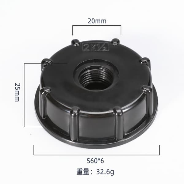 IBC Adapterhætte s60x6 til 1000 liter tank, 1/2 tomme