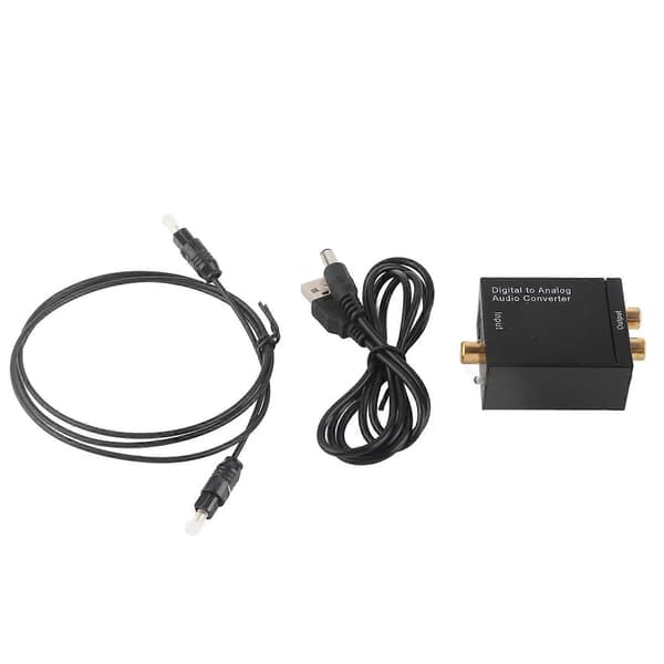 Digital til Analog Konverter DAC Decoder med Toslink og Koaksiale Indgange til Analog 2RCA Udgange Sort Værts USB Kabel Fiber Optisk Kabel