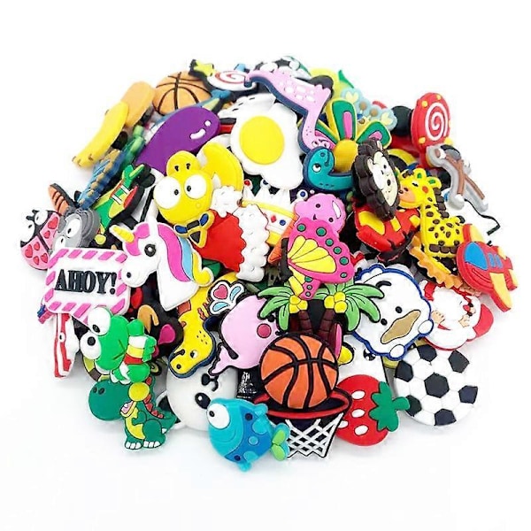 100 stk. Sko Charms, Sko Charms til Sko Dekoration, Crocs Sko Charm, Fødselsdagsfest Gave