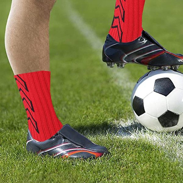 Slitstarka sportstrumpor Halkfria mellanrörsstrumpor Förtjockade fotbollsstrumpor Sho red