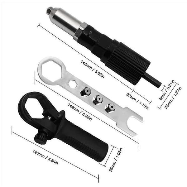 Nitmutterpistol Adapter Kärndragande Nitmutterpistol Konverteringsfog Elektrisk Borrmaskin Nitmuttermaskin Drag Nitmutter Ri