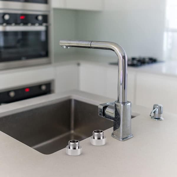 Forkromede haneadaptere 3/4\" x 1/2\" – Nippelreduktion – 2 stk. – Forkromet messing til vandinstallationer