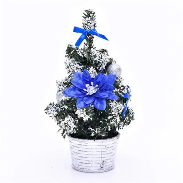 Julgransprydnad Dekoration Hem Bärbart Bord Xmas Festival Mini Inredning 20cm Navidad Presenter Jultomten Nyårsträd Blue