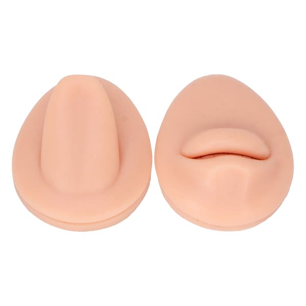 Simulerad silikonmun tungmodell Simulerad mänsklig mun läpp tunga piercing display modell set ljus hudfärg