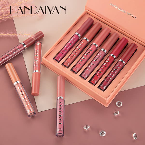 Set med icke-fläckande flytande läppstift (6 delar) B