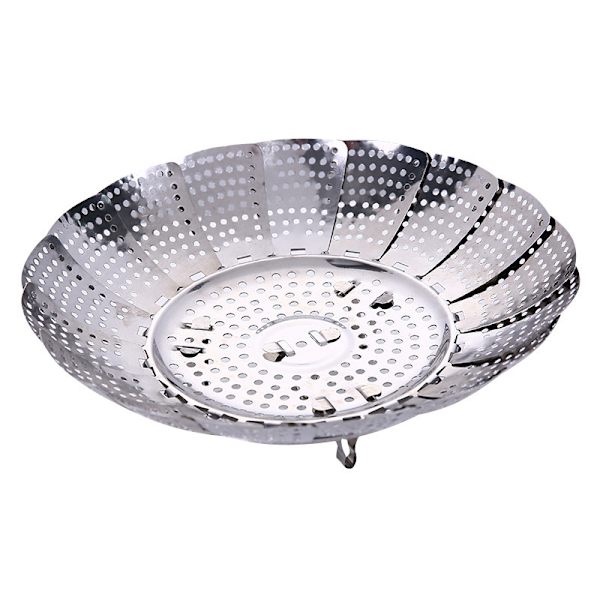 Grøntsagsdamper rustfrit stål justerbar foldbar damper