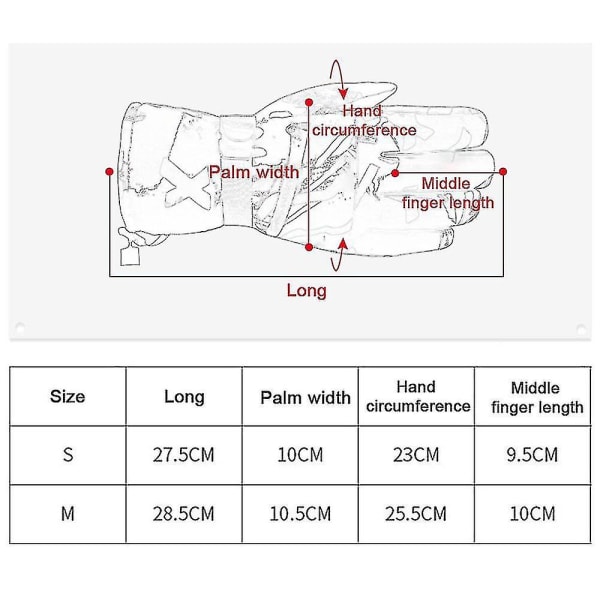 Skidhandskar Herr Och Dam Vinter Varm Förtjockning Vuxen Utomhus bergsbestigning S-2xl S
