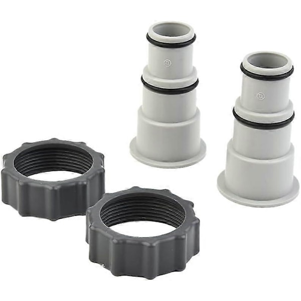 2-pakning Slangeadapter for Intex A Erstatningsslange med klemme for pumper med gjengekobling, Grå
