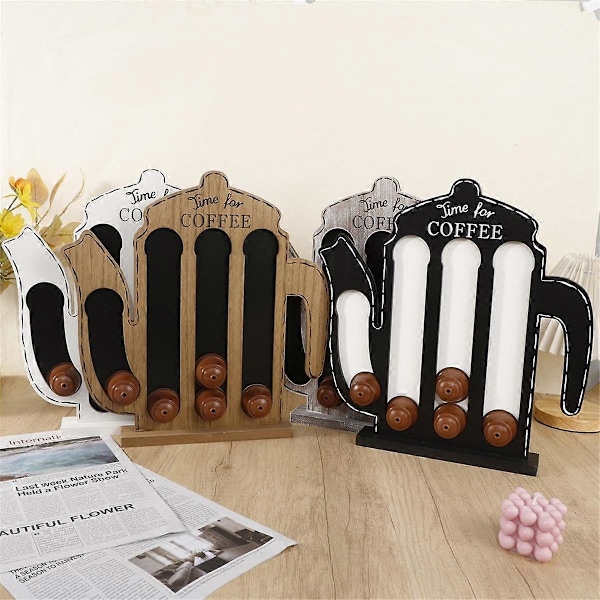 Kaffepose Opbevaring Kaffeposeholder Stor Kapacitet Kaffe Fløde Opbevaringsboks Træ Kaffepose Træ Ornamenter A