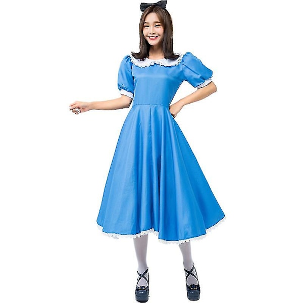 Snabb leverans Alice Cosplay Anime Maid Costume exporterad till Japan Underkod Blue Maid Costume Halloween kostym L