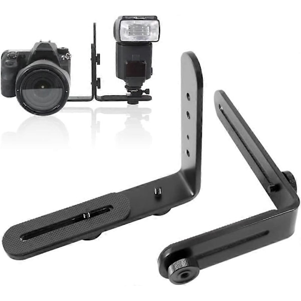 Dubbel L-formad Kamerablixtfäste, Metall Aluminiumlegering, 1/4\" Universalgänga, Speedlite & DSLR Kamerahållare / Fäste, Fotostudio