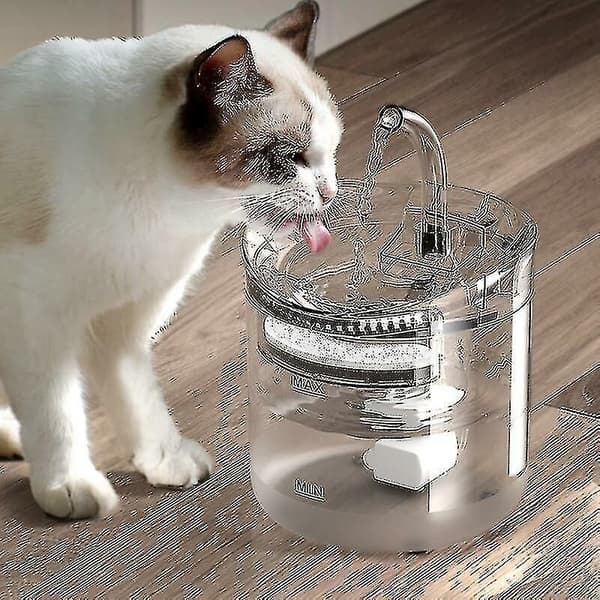 Automatisk dricksfontän för katter. 2L. För valpar och katter