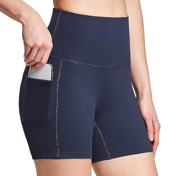Tflycq Träningsleggings för kvinnor Fitness Sport Löpfickor Leggings Yogabyxor Blue XXL