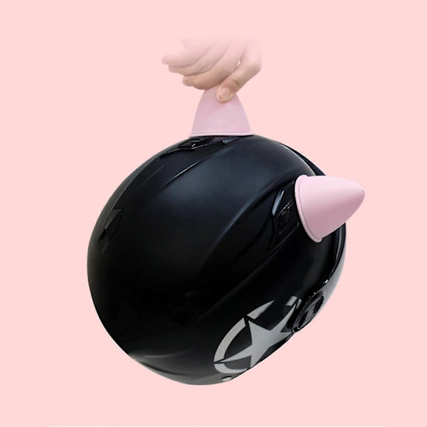 2 st Självhäftande Hjälm Kattöron Ornament Tillbehör För Motorcykel Vit