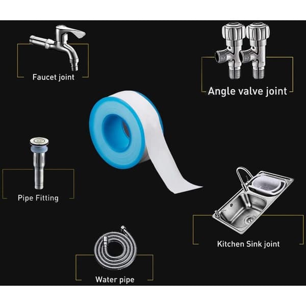 PTFE vannrørlegger Teflon rørleggerforseglingstape for dusjhode 6 ruller 3/4 tomme (18m)